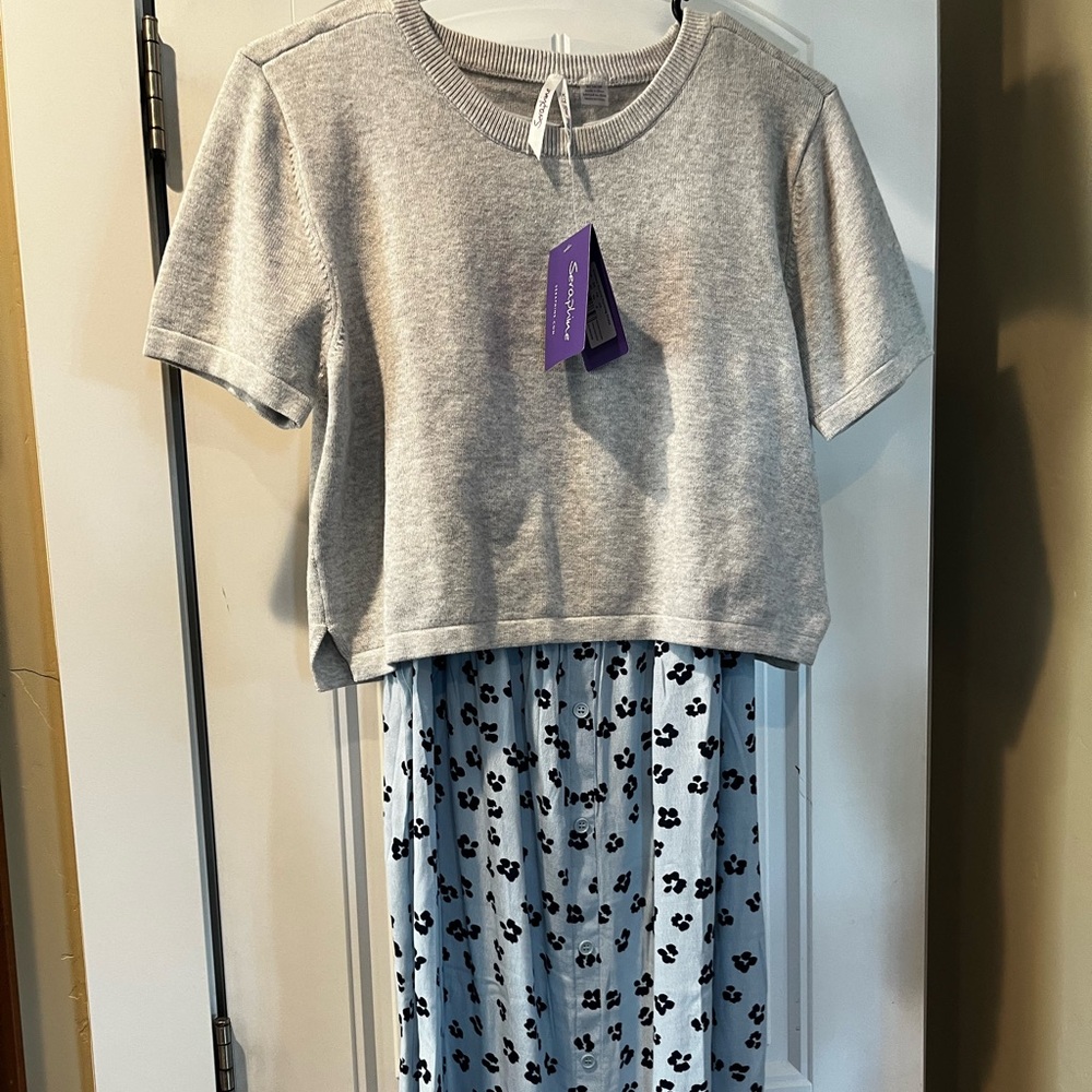 Seraphine Gray and Blue Dress